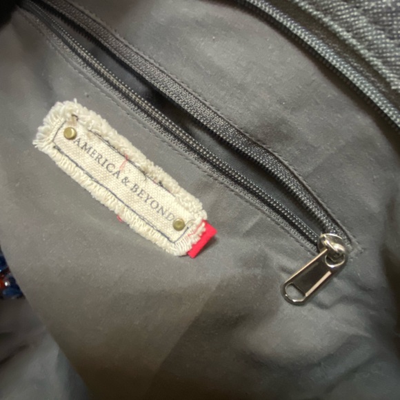 GARGOYLE EMBELLISHED GRAY HAND BEADED TOTE - Picture 5 of 7